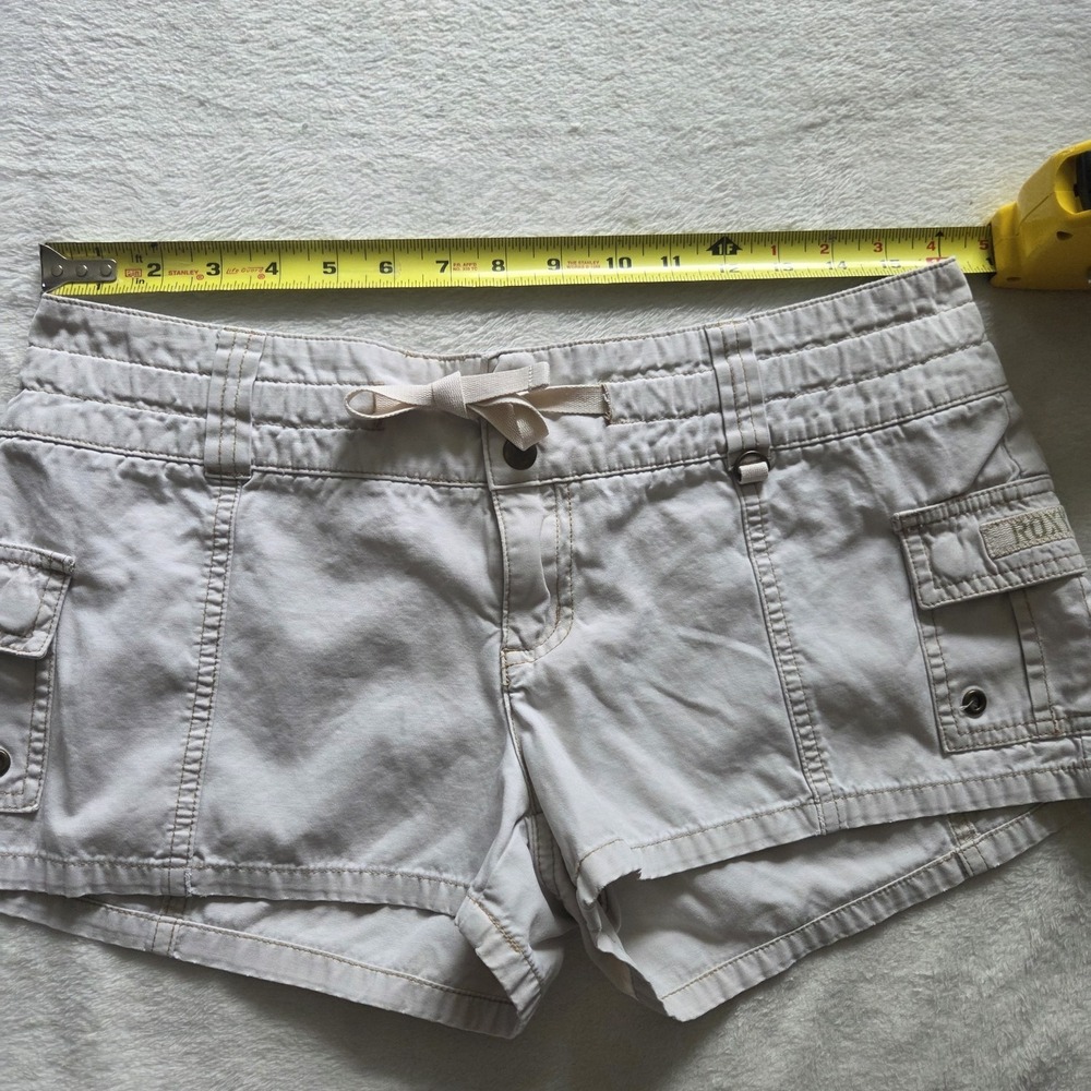 Y2k Roxy Khaki Cargo Low Rise Shorts Sz 9 - Picture 6 of 7